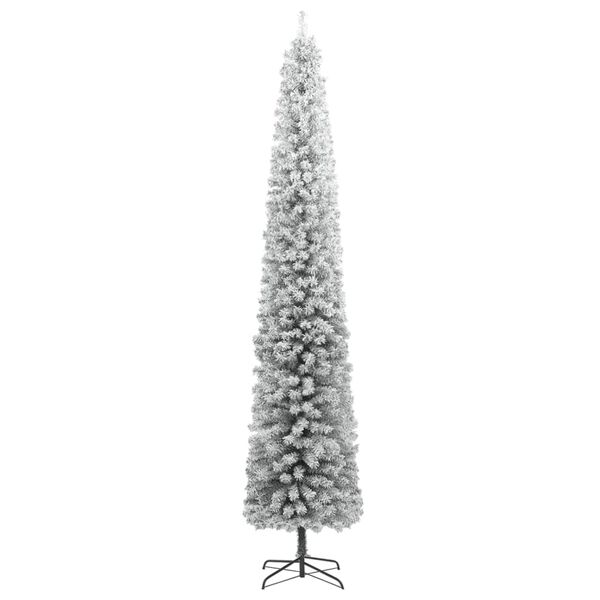 vidaXL Weihnachtsbaum Schlank mit St&auml;nder Beschneit 300 cm PVC