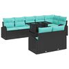 vidaXL Gartensofa-set 9 stk. Schwarz Poly Rattan