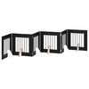 vidaXL Klappbares Hundetor mit St&auml;ndern 6 stk. Schwarz Eichen-Optik