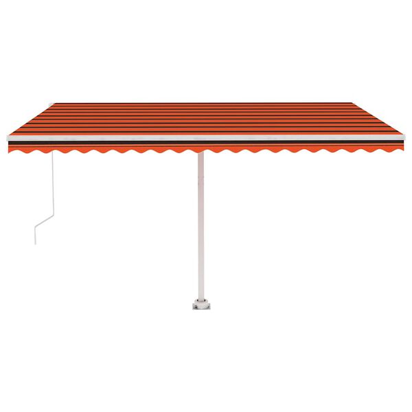 vidaXL Standmarkise Manuell Einziehbar 450x350 cm Orange/Braun