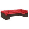 vidaXL Gartensofa-set 10 stk. Braun Poly-Rattan