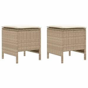 vidaXL Garten-Fu&szlig;hocker 2 St&uuml;ck Beige und Creme 38 x 38 x 45 cm