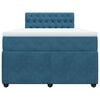 vidaXL Boxspringbett mit Matratze Blau 120x190 cm Samt