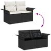 vidaXL Gartensofa-set mit Kissen 8 pcs Schwarz und Creme Poly-Rattan
