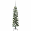 vidaXL K&uuml;nstlicher schlanker Weihnachtsbaum Gr&uuml;n und Wei&szlig; 120 cm