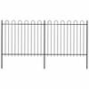 vidaXL Gartenzaun mit Rundbogen Stahl 359 x 150 cm Schwarz