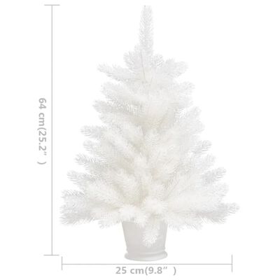 vidaXL Künstlicher Weihnachtsbaum mit Beleuchtung & Kugeln Weiß 65 cm