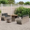 vidaXL Gartensofa-set mit Kissen mit Speicher 8 pcs Grau Poly-Rattan