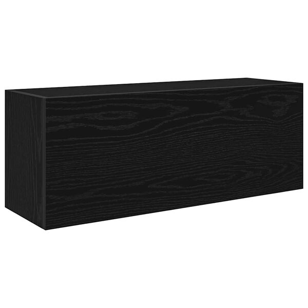 vidaXL Bad-Wandschrank Schwarz 80x25x30 cm Holzwerkstoff