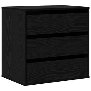 vidaXL Schubladenschrank 3-Schublade Schwarz 61 x 41 x 58 cm