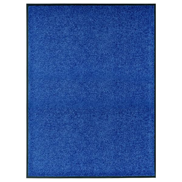 vidaXL Fu&szlig;matte Waschbar Blau 90x120 cm