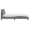 vidaXL Bett mit Matratze Taupe 180x200 cm Stoff