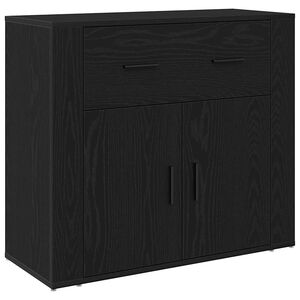 vidaXL Sideboard Schwarz Eichen-Optik 80 x 33 x 70 cm Holzwerkstoff