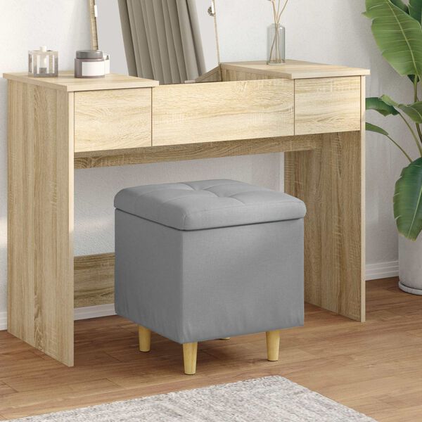 vidaXL Ottoman mit Stauraum Hellgrau 40 x 40 x 45 cm Stoff