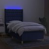 vidaXL Boxspringbett mit Matratze & LED Blau 80x200 cm Stoff