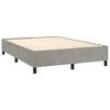 vidaXL Boxspringbett mit Matratze & LED Hellgrau 140x190 cm Samt