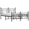 vidaXL Bettgestell mit Kopf- und Fu&szlig;teil Metall Schwarz 135x190 cm