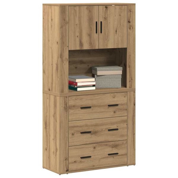 vidaXL Highboard Artisan-Eiche 80 x 33 x 150 cm Holzwerkstoff