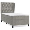 vidaXL Boxspringbett mit Matratze Hellgrau 100x200 cm Samt