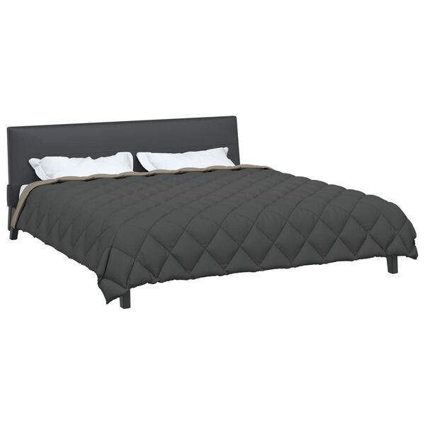 vidaXL Winterbettdecke Hellgrau und Anthrazit 220 x 260 cm Mikrofaser