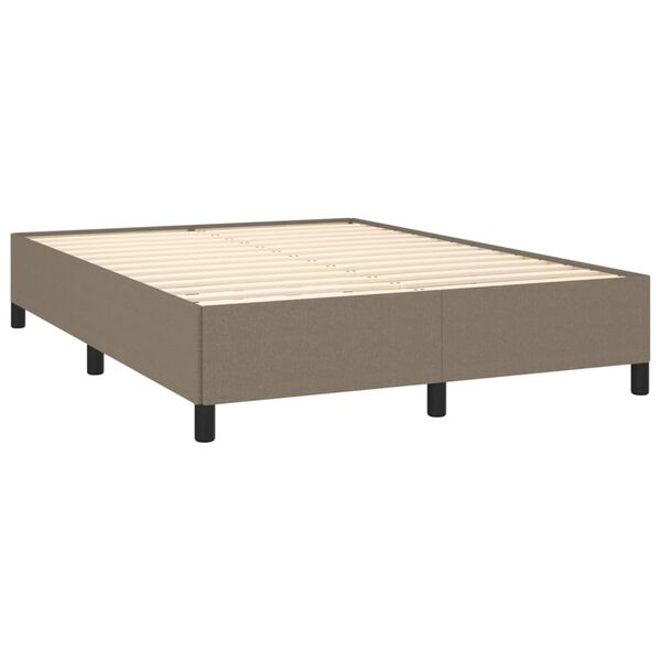 vidaXL Boxspringbett mit Matratze Taupe 140x190 cm Stoff