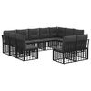 vidaXL Outdoor-Sofagarnitur Schwarz und Dunkelgrau Polyester