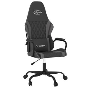 vidaXL Gaming-Stuhl mit Massagefunktion Schwarz und Grau Kunstleder