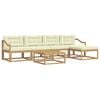 vidaXL Outdoor-Sofagarnitur 6 stk. Wei&szlig; und Creme Polyester