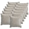 vidaXL Kissenbezug 12 stk. HOUTEN Hellgrau 50 x 50 cm Chenille-Stoff