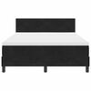 vidaXL LED Boxspringbett mit Matratze Schwarz 140 x 190 cm Samt