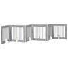 vidaXL Klappbares Hundetor mit St&auml;ndern 6 stk. Sonoma-Grau 482 cm