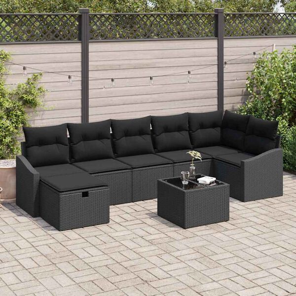 vidaXL Sofa Set mit Kissen 8 pcs Poly-Rattan