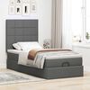 vidaXL Ottoman-Bett mit Matratze Dunkelgrau 90x200 cm Stoff