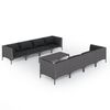 vidaXL 9-tlg. Garten-Lounge-Set mit Kissen Poly Rattan Dunkelgrau