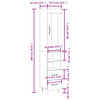 vidaXL Highboard Wei&szlig; 34,5x34x180 cm Holzwerkstoff