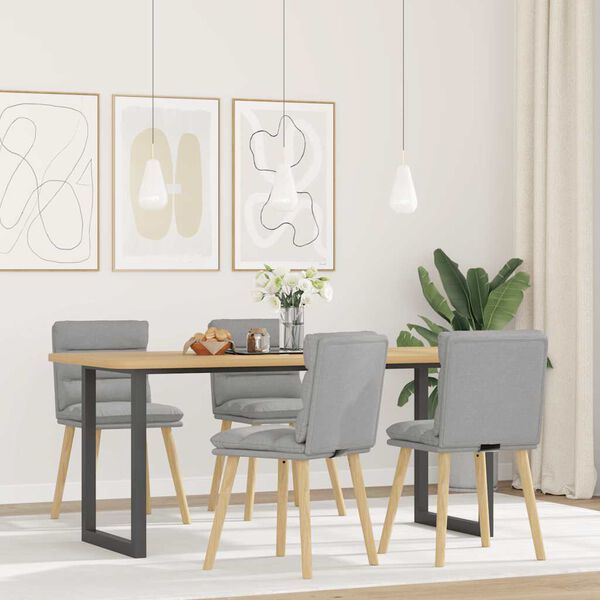 vidaXL Esszimmerstühle 4 Stk. Wolkengrau Stoff