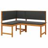 vidaXL Gartenstuhl mit Kissen Braun 140 x 100 x 91cm Massivholz Akazie