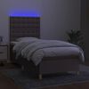 vidaXL Boxspringbett mit Matratze & LED Taupe 80x200 cm Stoff