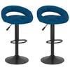 vidaXL Barhocker 2 Stk. Blau Samt