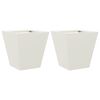 vidaXL Pflanzk&uuml;bel 2 Stk. Wei&szlig; 30x30x30 Stahl