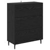 vidaXL Highboard 2 pcs Schwarz Eichen-Optik Holzwerkstoff