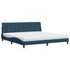 vidaXL Bett mit Matratze "Hanko" Blau 200x200 cm Samt