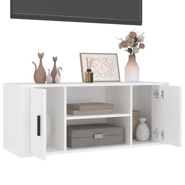 vidaXL TV-Schrank Wei&szlig; 100x35x40 cm Holzwerkstoff