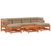 vidaXL Garten-Lounge-Set 7 Stk. Wachsbraun Massives Kiefernholz