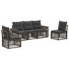 vidaXL Gartensofa-set 5 pcs Grau und Dunkelgrau Poly-Rattan