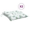 vidaXL Stuhlkissen 2 Stk. Blattmuster 40x40x7 cm Stoff