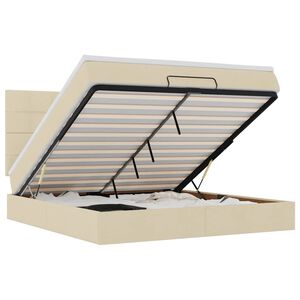 vidaXL Ottoman-Bett mit Matratze Creme 160x200 cm Stoff