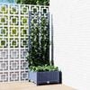vidaXL Garten-Pflanzgefäß mit Spalier Blaugrau 40 x 40 x 121,5 cm PP