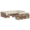 vidaXL Gartensofa-set 14 stk. Beige und Cremewei&szlig; Poly-Rattan