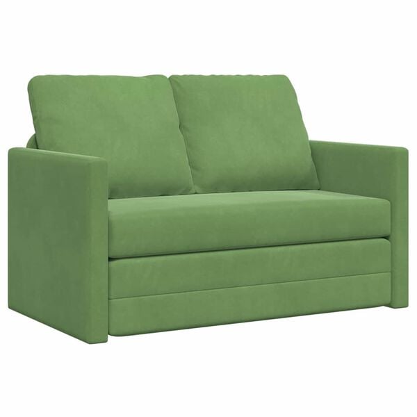vidaXL Schlafsofa Hellgr&uuml;n 204 x 122 x 60 cm Samt